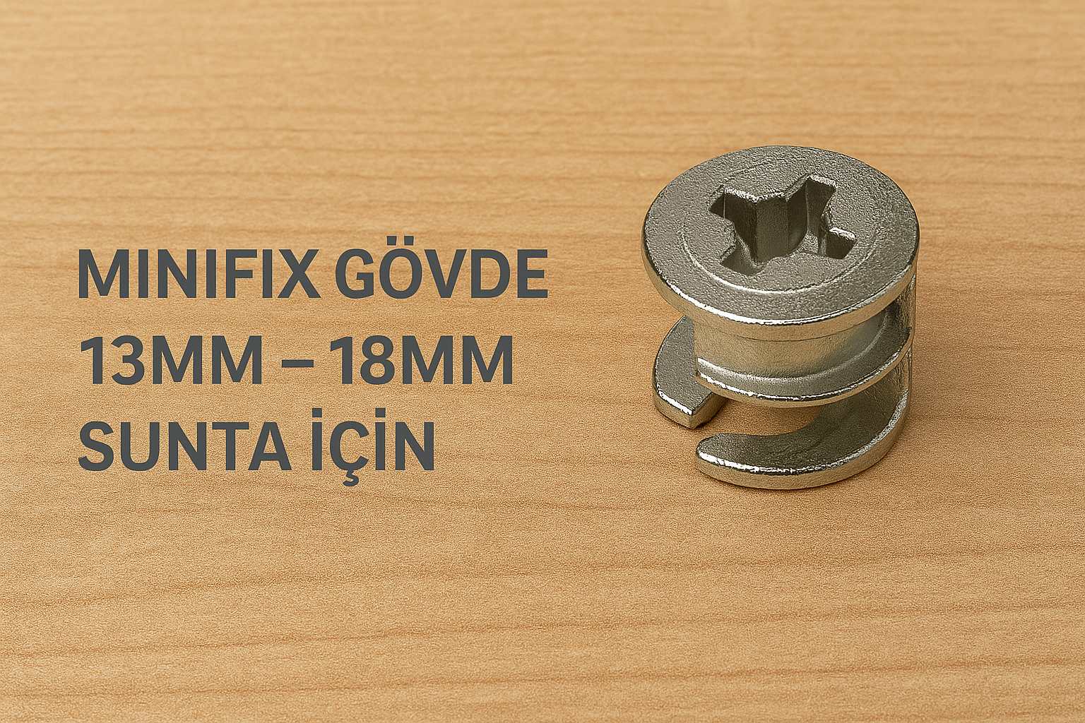 Minifix Gövde 13mm – 18mm Sunta İçin: Mobilya Montajında Pratik ve Sağlam Çözüm