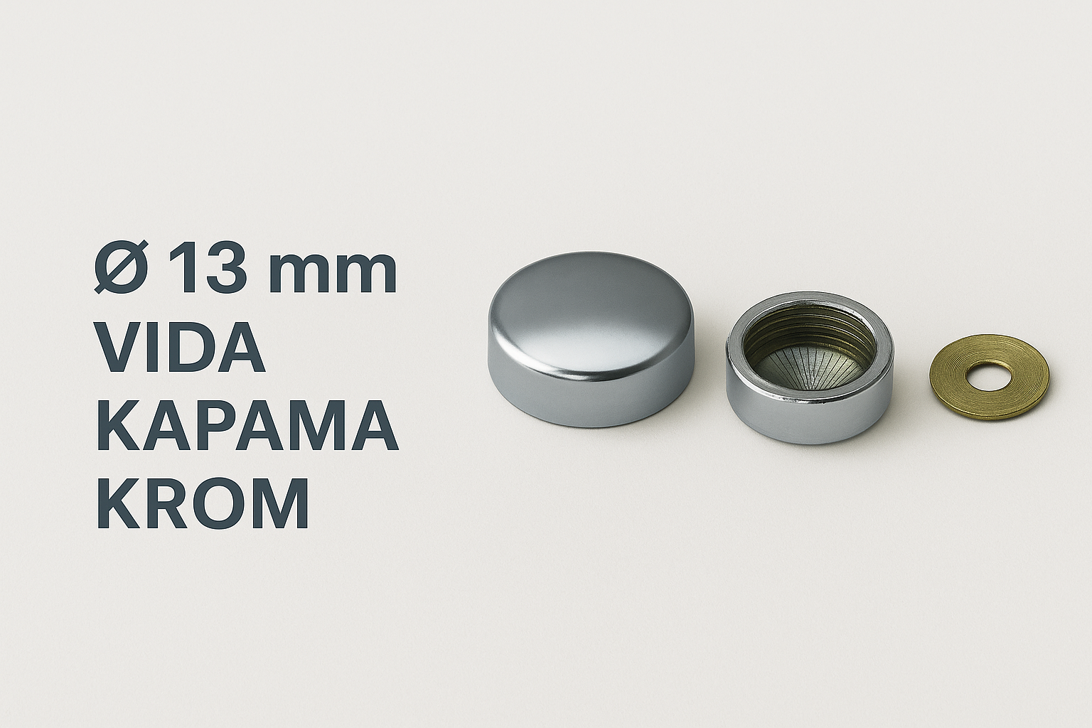 Ø13 mm Vida Kapama Krom: Estetik ve Fonksiyonelliği Bir Araya Getiren Detay