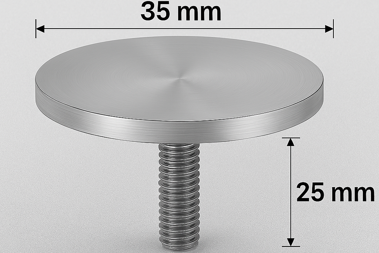 Paslanmaz Cam Sehpa Flanşı Ø35mm x 4mm M10 Saplama